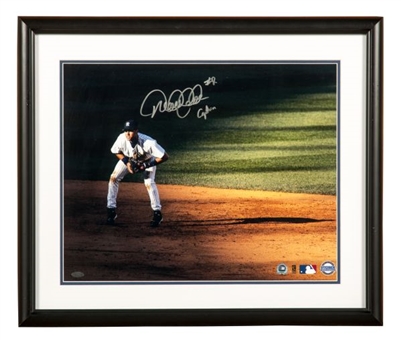Derek Jeter Signed and Framed 16x20 Photograph Inscribed "Captain" (Steiner/MLB Authenticated)